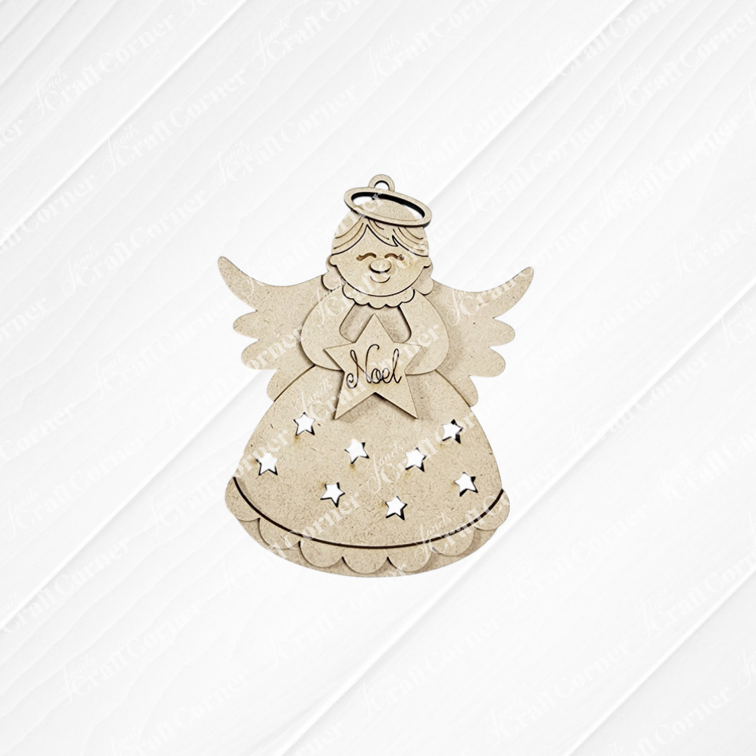 Angel Star Cut-Out Ornament - DIY holiday craft kit - Set of 1