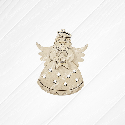 Angel Star Cut-Out Ornament - DIY holiday craft kit - Set of 1