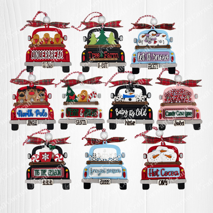 Antique Truck Gift Card Holder Ornament - DIY craft kit - Choice of 10 designs - Set of 1