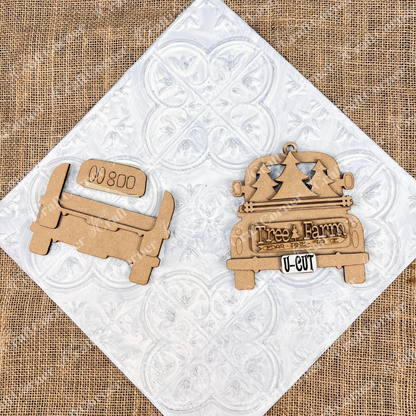 Antique Truck Gift Card Holder Ornament - DIY craft kit - Choice of 10 designs - Set of 1