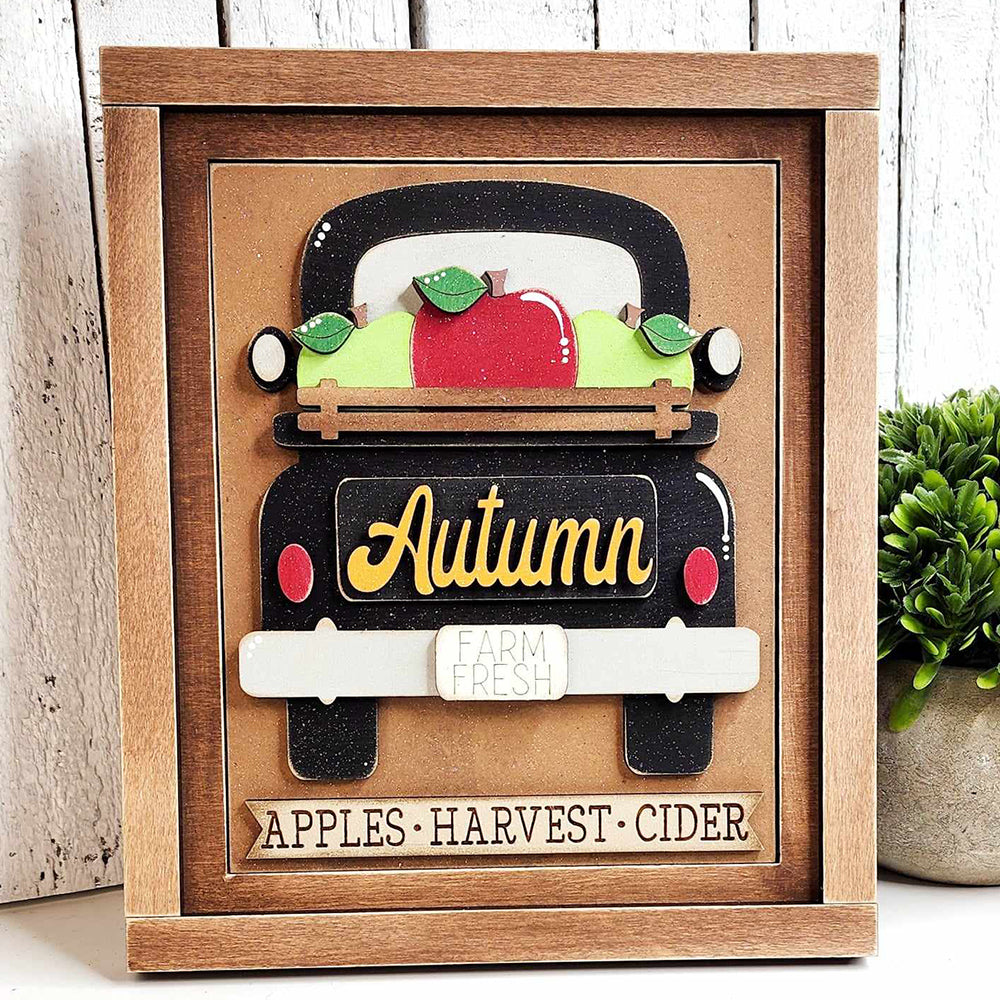 Autumn Truck Interchangeable Sign | DIY home decor craft kit