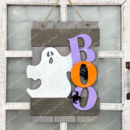 Boo Fence Wall Hanger - DIY seasonal home decor craft kit - Set of 1
