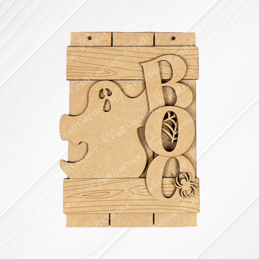 Boo Fence Wall Hanger - DIY seasonal home decor craft kit - Set of 1