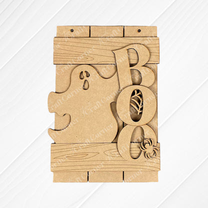 Boo Fence Wall Hanger - DIY seasonal home decor craft kit - Set of 1
