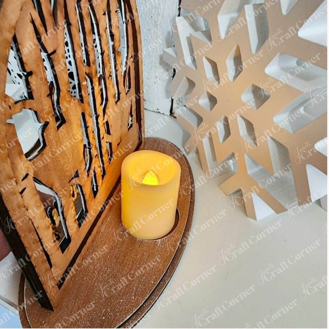 Cardinal Cloche Votive Holder Shelf Sitter - DIY home decor craft kit - set of 1