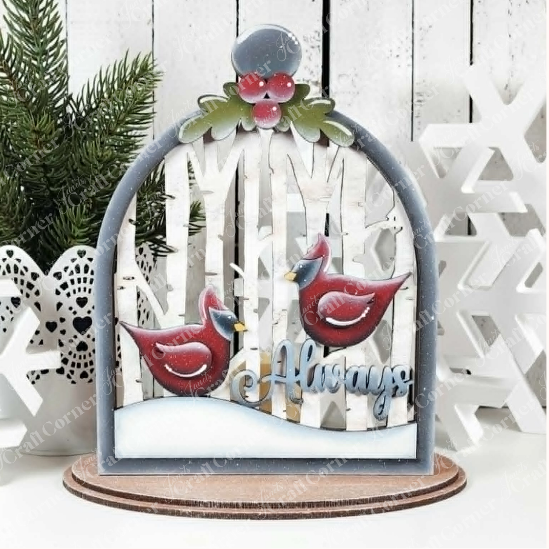 Cardinal Cloche Votive Holder Shelf Sitter - DIY home decor craft kit - set of 1