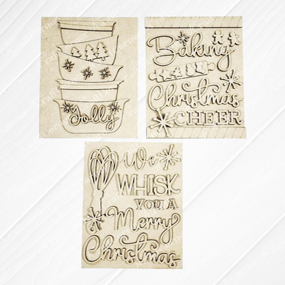 Christmas Baking Switchable Farmhouse Signs - DIY craft kit - Choice of 3