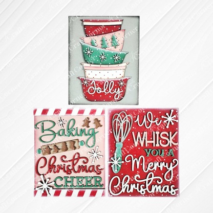 Christmas Baking Switchable Farmhouse Signs - DIY craft kit - Choice of 3