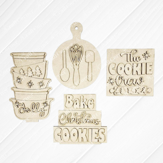 Christmas Baking Mini Shelf Sitters - DIY seasonal home decor craft kit - Set of 1