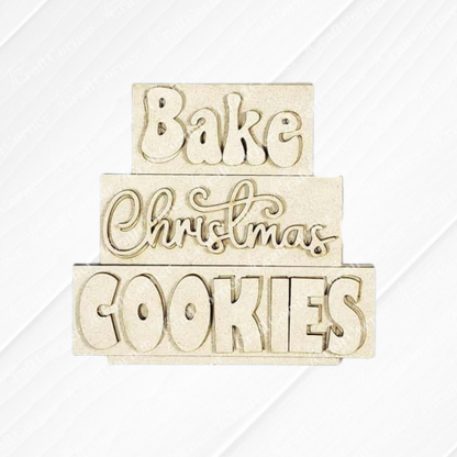 Christmas Baking Mini Shelf Sitters - DIY seasonal home decor craft kit - Set of 1