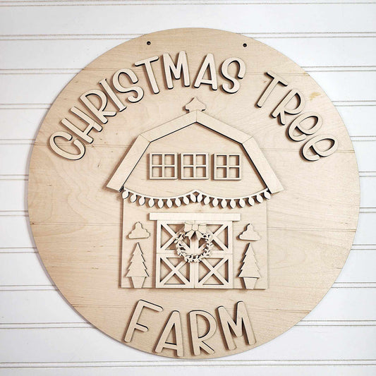 Christmas Tree Farm Door Hanger DIY Decor Kit