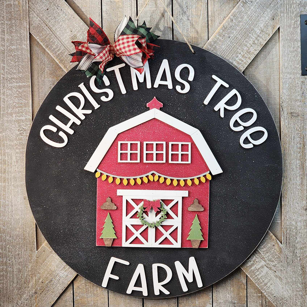 Christmas Tree Farm Door Hanger DIY Decor Kit