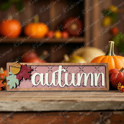 Autumn Chunky Shelf Sitter - DIY seasonal home decor craft kit - set of 1