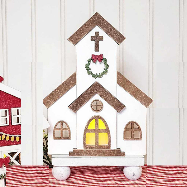 Church Farmhouse Votive Holder DIY Decor Kit