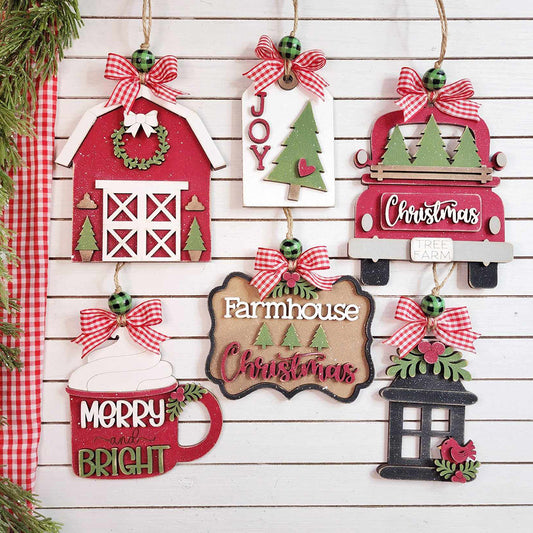 Country Christmas Ornaments - Individual Painted