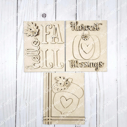 Fall Harvest Switchable Farmhouse Signs - DIY seasonal home decor craft kit - Choice of 3 - Set of 1