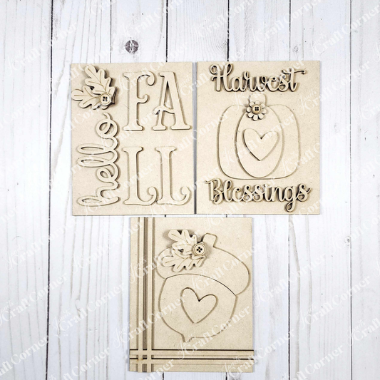 Fall Harvest Switchable Farmhouse Signs - DIY seasonal home decor craft kit - Choice of 3 - Set of 1