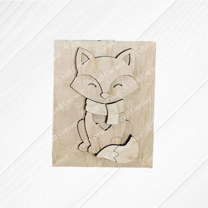 Janet's Craft Corner’s "Fall in the Forest Switchable Farmhouse Signs" kit features a charming, scarfed fox with engraved details—perfect for autumn woodland decor or DIY fall farmhouse signs. Choice of 3 cute designs!.