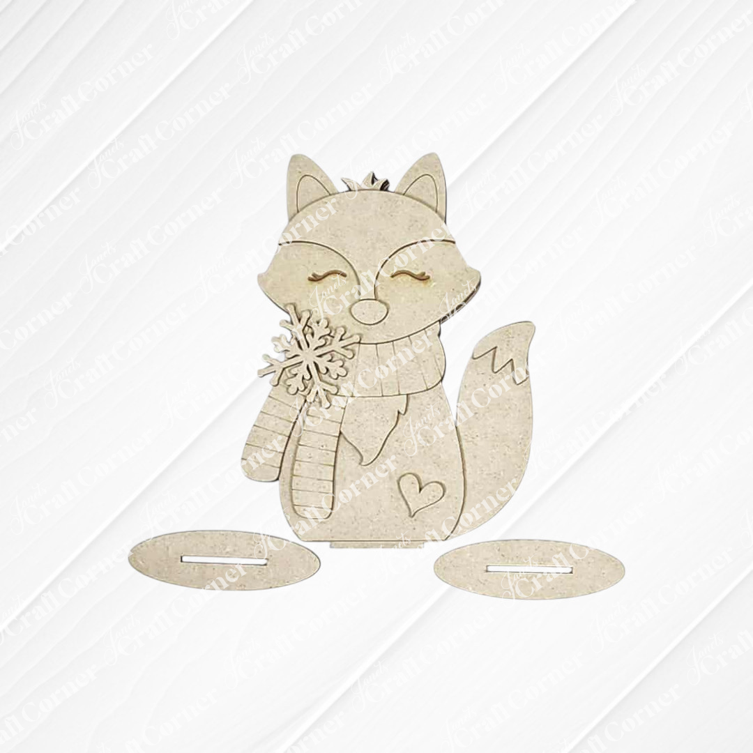 Create adorable woodland decor with Janet's Craft Corner Forest Friends Shelf Sitters DIY kits—choose from 3 designs like a fox with a heart, scarf, and snowflake on a textured background, perfect as charming seasonal shelf sitters.