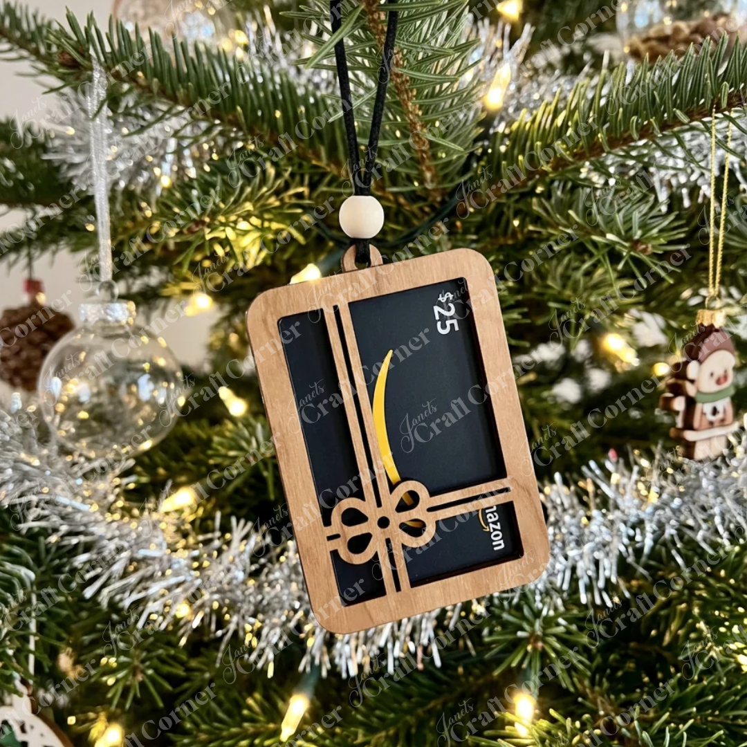 Gift Card Ornaments - holiday gift - Choice of 2