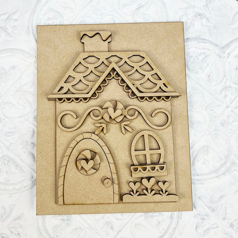 Gingerbread House Interchangeable Farmhouse Sign DIY craft kit by Janet's Craft Corner