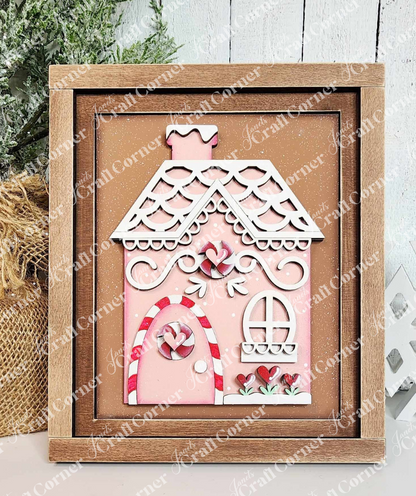 Farmhouse 3-D Frame Switchable Farmhouse Signs Display – DIY home décor craft kit – Set of 1