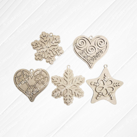 Gingerbread Iced Cookie Ornaments (set of 6) DIY craft kit by Janet's Craft Corner