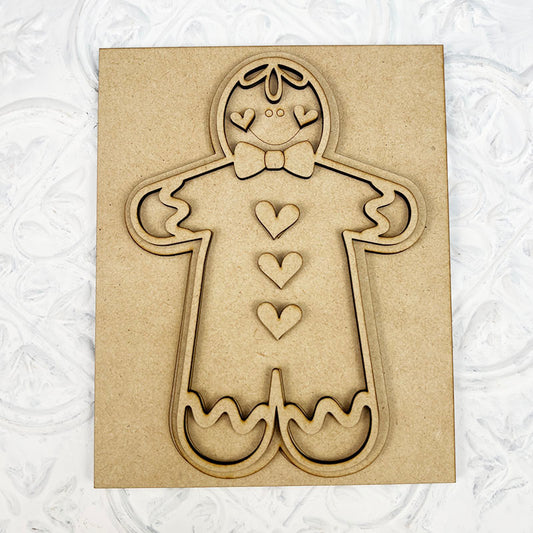 Gingerbread Man Farmhouse Interchangeable Sign DIY craft kit by Janet's Craft Corner