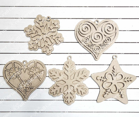 Gingerbread Iced Cookie Ornaments (set of 6) DIY craft kit by Janet's Craft Corner