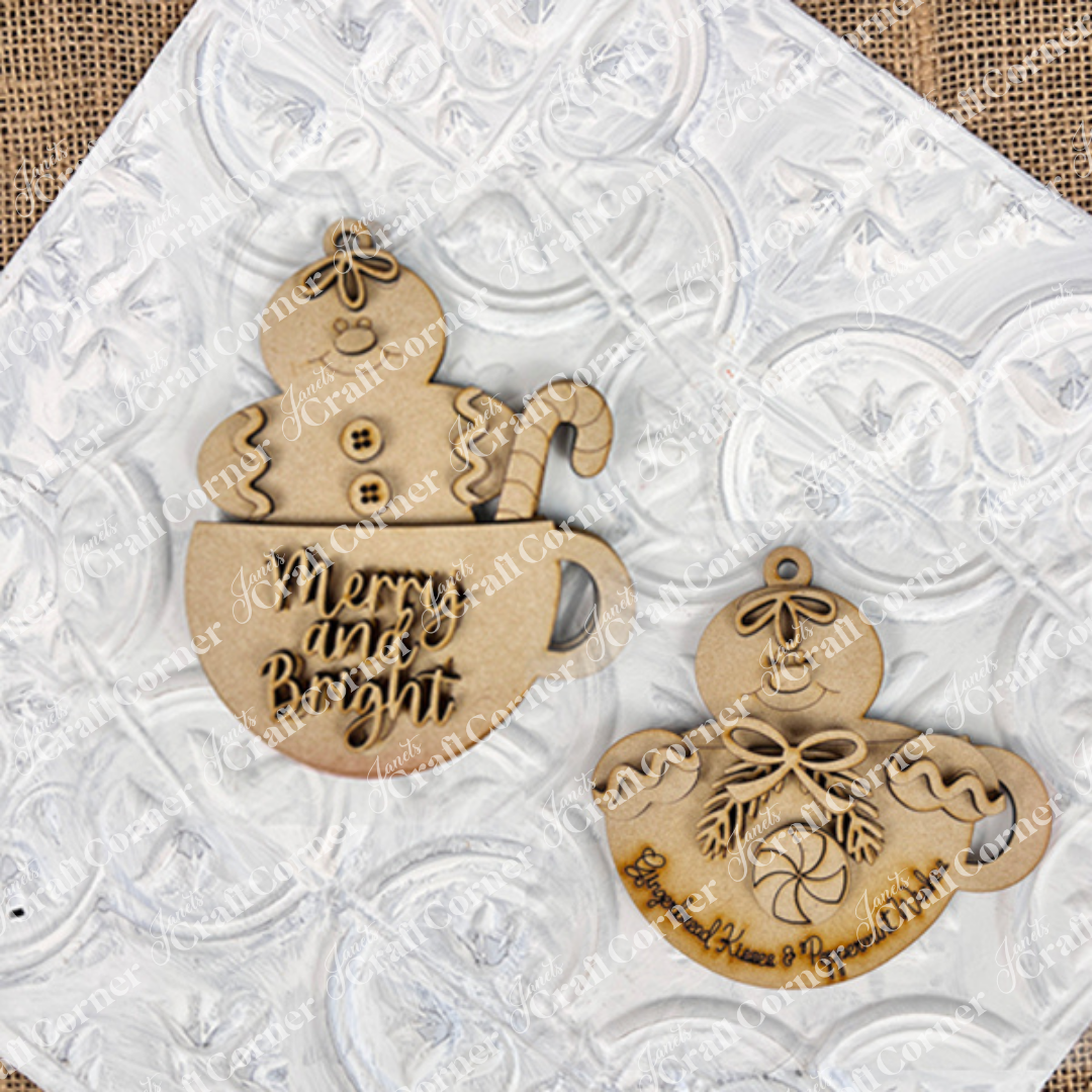 Add festive charm with Janet's Craft Corner Gingerbread Ornaments—a DIY holiday craft kit (set of 8) featuring engraved and decorated designs, perfect for holiday décor or creative fun.