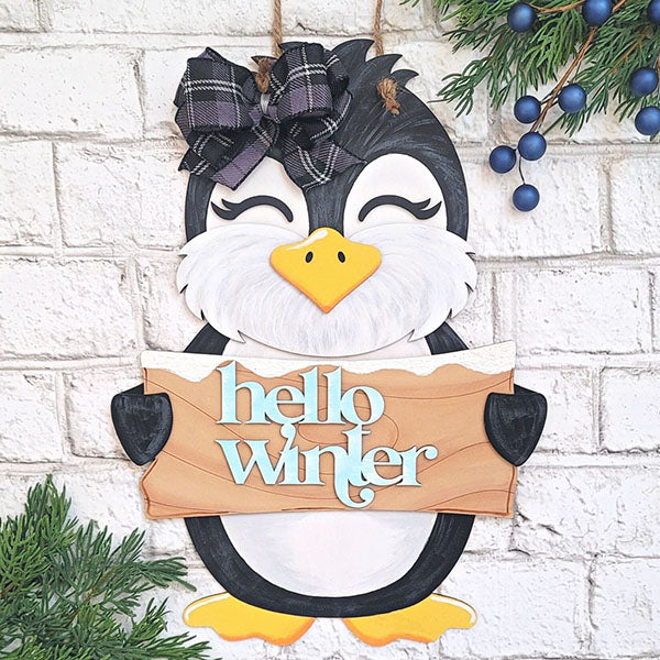 Penguin Girl Door Hanger