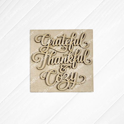 Thankful Squares - DIY home decor craft kit - Choice of 4