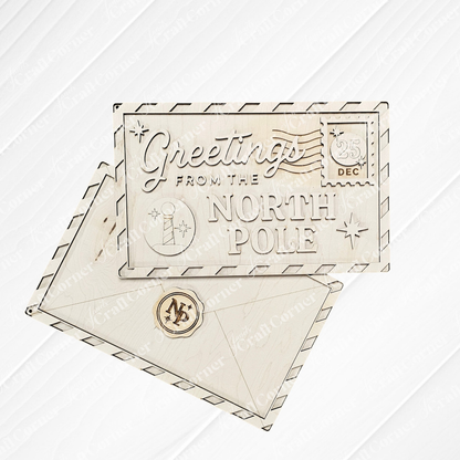 Greetings North Pole Door Hanger - DIY seasonal home decor craft kit - set of 1