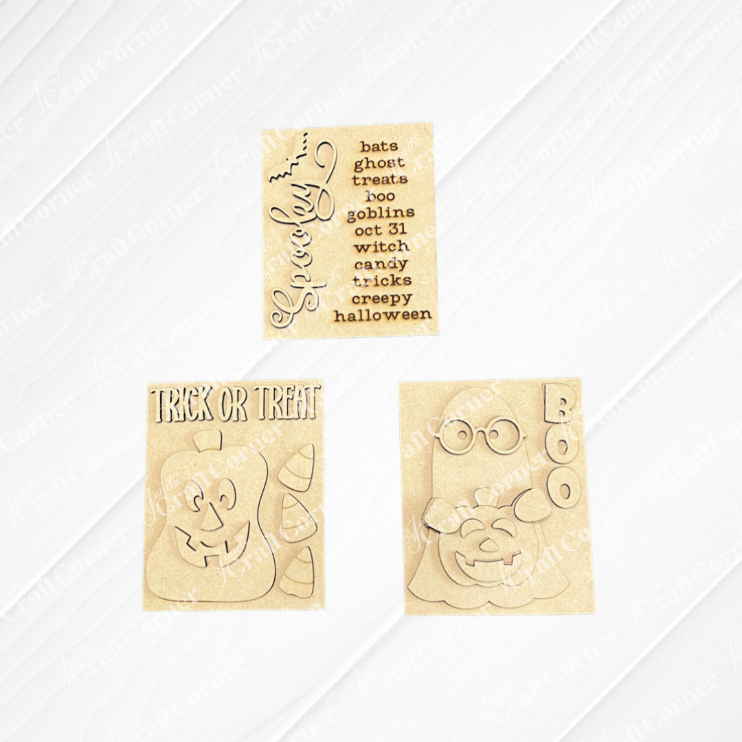 Halloween Switchable Farmhouse Signs - DIY home decor craft kit - Choice of 3