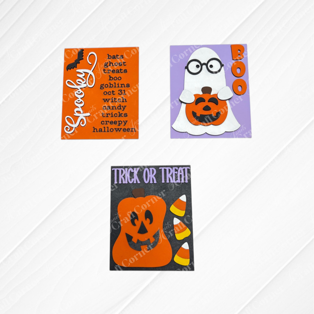 Halloween Switchable Farmhouse Signs - DIY home decor craft kit - Choice of 3