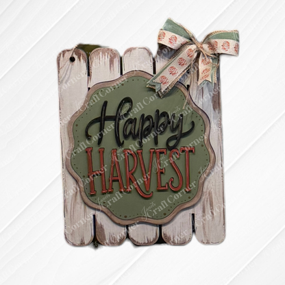 Happy Harvest Fence Wall Hanger - DIY home decor craft kit - set of 1