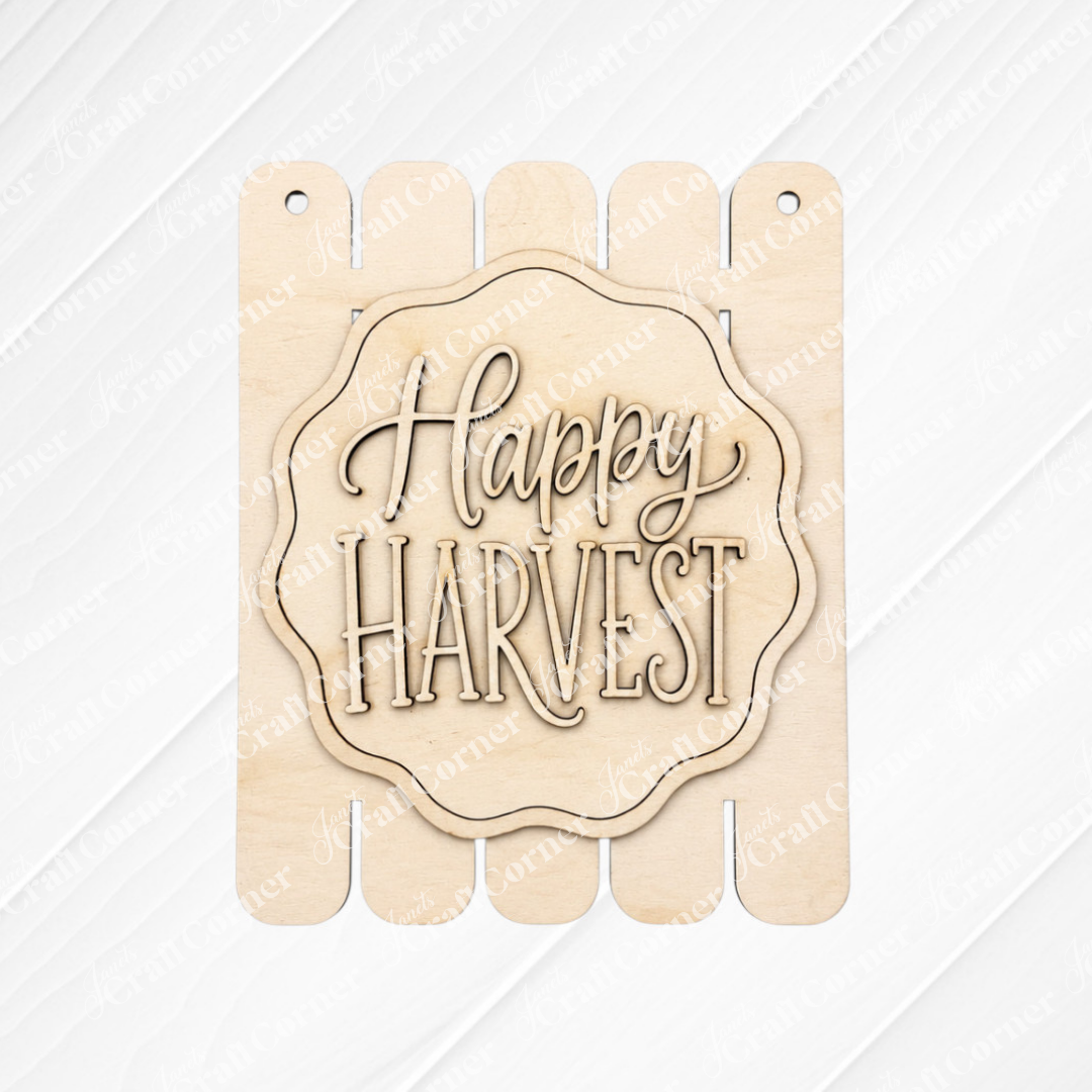 Happy Harvest Fence Wall Hanger - DIY home decor craft kit - set of 1