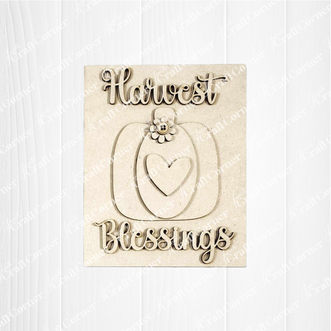 Janet’s Craft Corner Fall Switchable Farmhouse Signs is a DIY seasonal home decor craft kit featuring “Harvest Blessings” with a pumpkin and neutral wood tones—perfect autumn accent. Choose from 9 designs; set of 1.