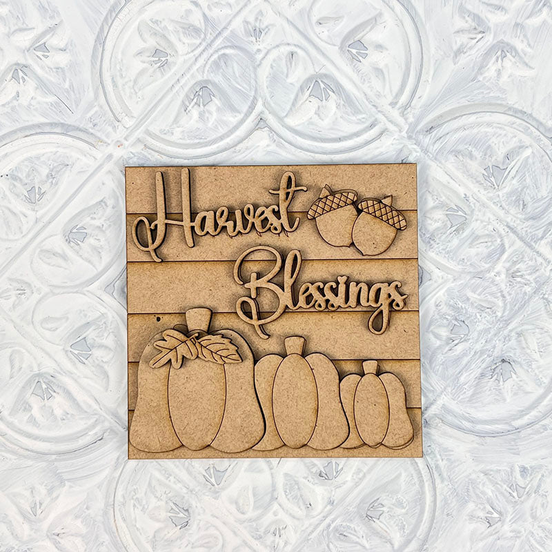 Harvest Blessings Thanksgiving Interchangeable Square DIY craft kit by Janet's Craft Corner