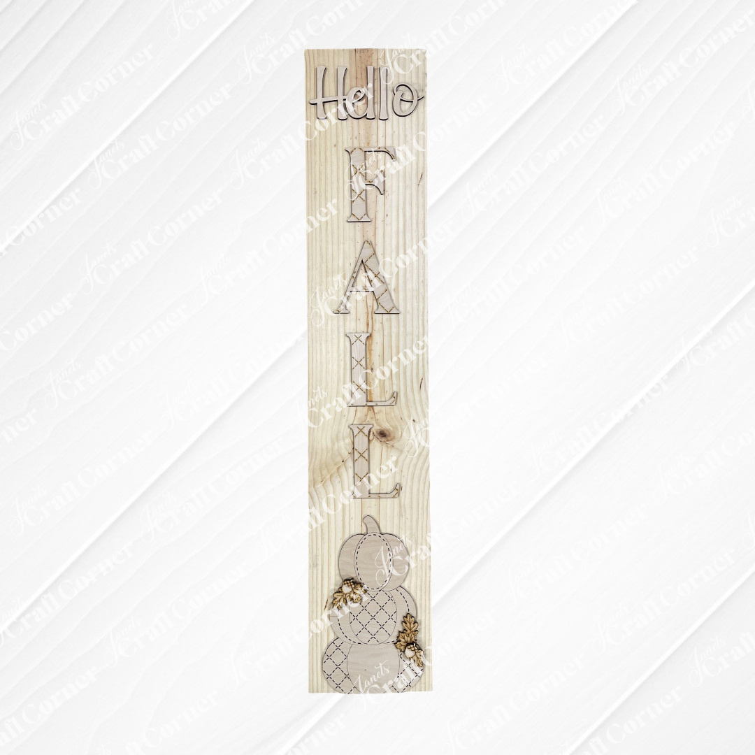 Hello Fall Porch Leaner - DIY seasonal home decor craft kit - set of 1