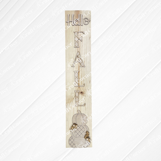 Hello Fall Porch Leaner - DIY seasonal home decor craft kit - set of 1