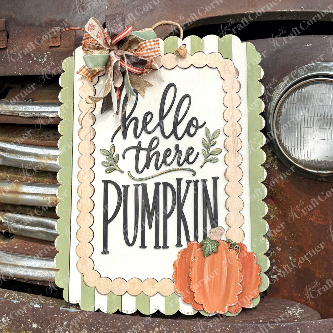 Hey There Pumpkin Wall Hanger - DIY home decor craft kit - set of 1