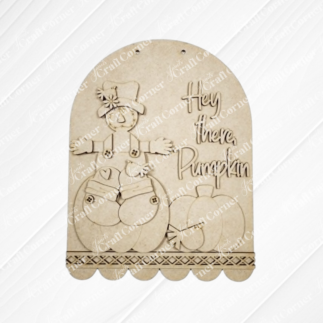 Hey There Pumpkin Arch Door/Wall Hanger - DIY home decor craft kit - set of 1