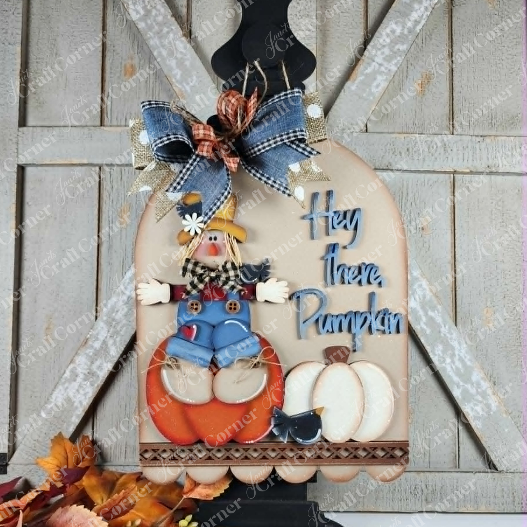 Hey There Pumpkin Arch Door/Wall Hanger - DIY home decor craft kit - set of 1