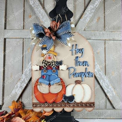 Hey There Pumpkin Arch Door/Wall Hanger - DIY home decor craft kit - set of 1