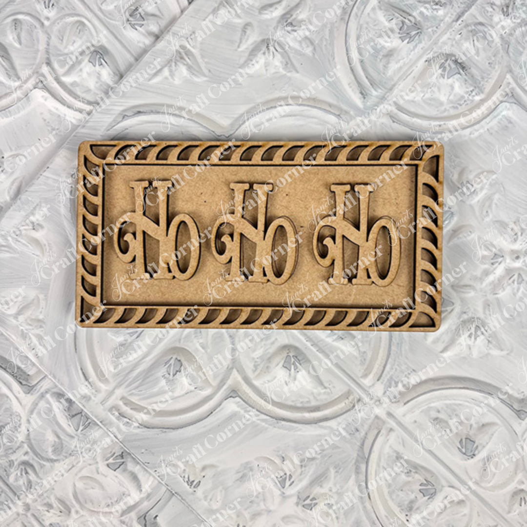 The Vintage Santa Cookies Decor Set DIY craft kit by Janet's Craft Corner features festive "Ho Ho Ho" designs, perfect for adding holiday cheer to your tiered tray or seasonal home decor. Choose from six charming options.