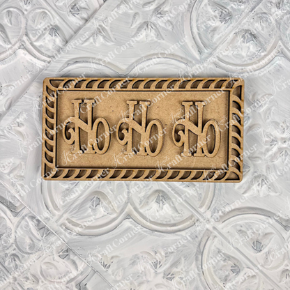 The Vintage Santa Cookies Decor Set DIY craft kit by Janet's Craft Corner features festive "Ho Ho Ho" designs, perfect for adding holiday cheer to your tiered tray or seasonal home decor. Choose from six charming options.