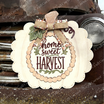 Home Sweet Harvest Pumpkin Wall Hanger - DIY Craft Kit - Set of 1