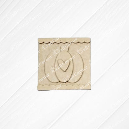 Janet's Craft Corner unfinished wood pumpkin square cutout for DIY fall harvest home decor projects