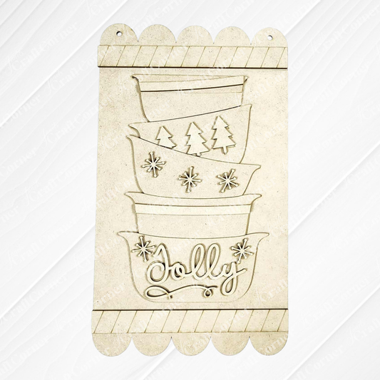 Jolly Bowls Door Hanger - DIY seasonal home decor craft kit - set of 1